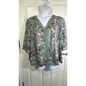 Emory Rose floral business casual blouse 3x